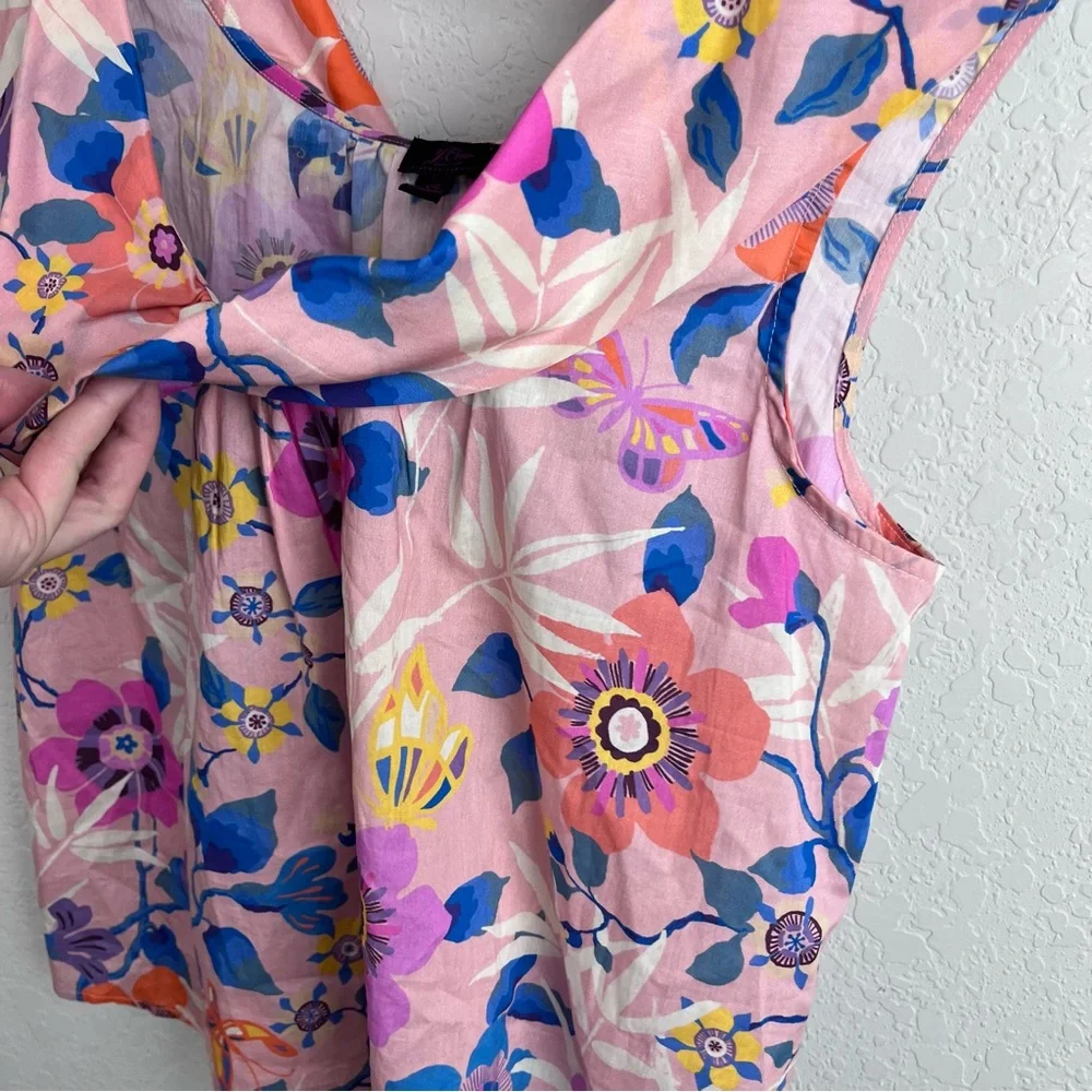 J. CREW Floral Scoop Neck Tank Top Liberty Art Pavilion XS